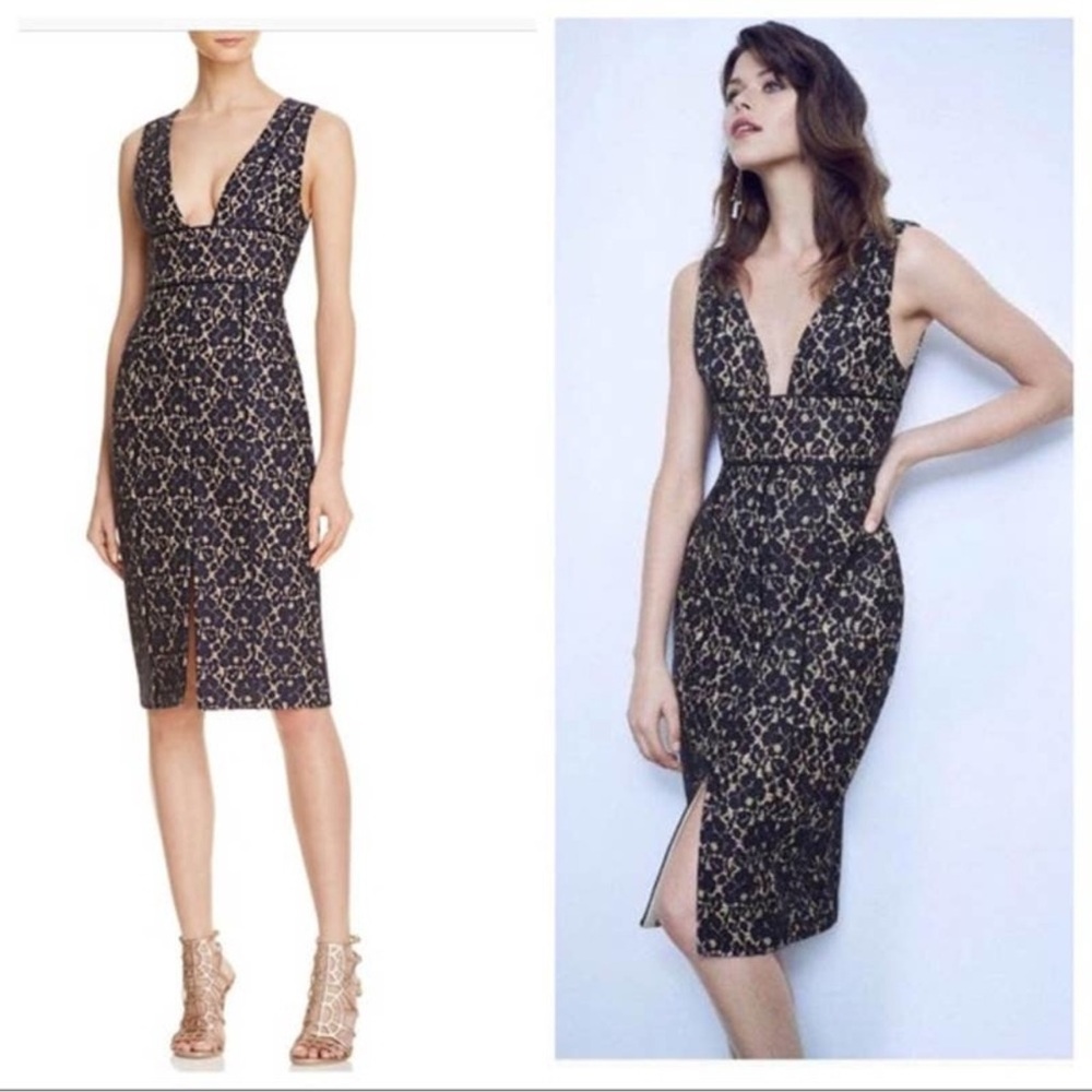Keepsake the Label Too Soon Navy Lace Dress